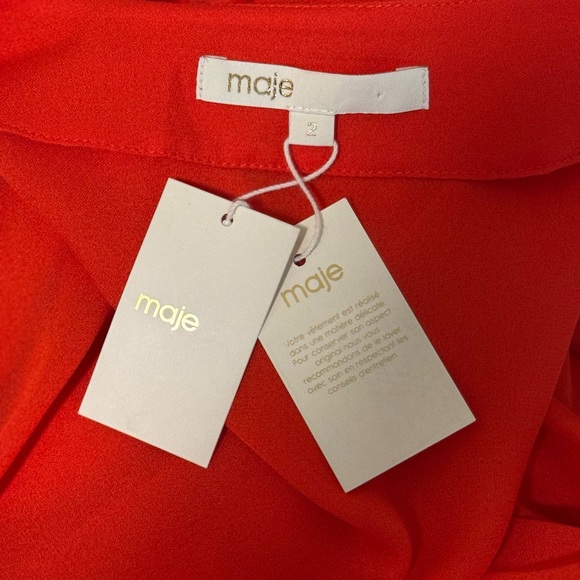 Maje Red Ruffle Dress - Picture 4 of 4